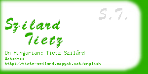 szilard tietz business card